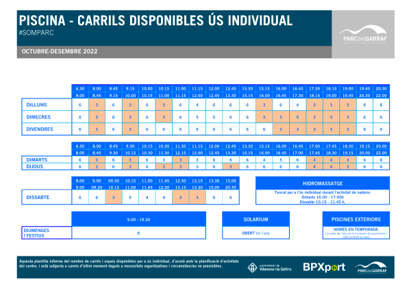 CARILS PER A NATGACIÓ INDICIVIDUAL PISCINA